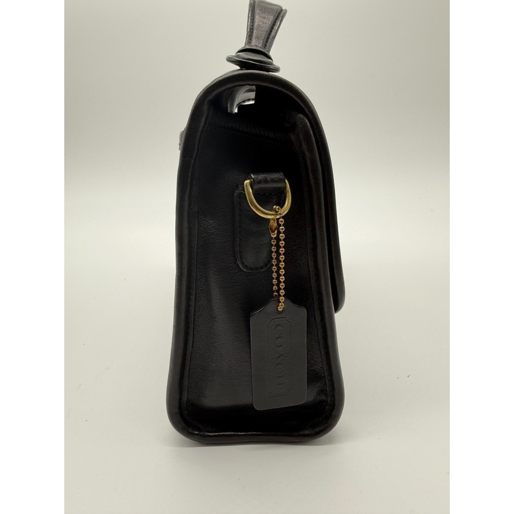 Coach Vintage Willis Bag 9927 Black Leather Crossbody Top Handle Brass Hardware - Picture 15 of 16